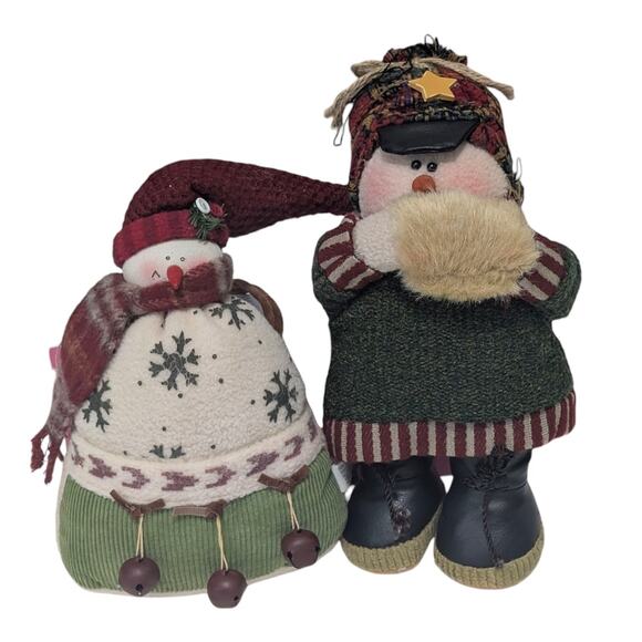 Snowmen Christmas Decorations Set of 2 - Picture 1 of 12